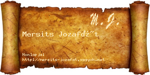 Mersits Jozafát névjegykártya